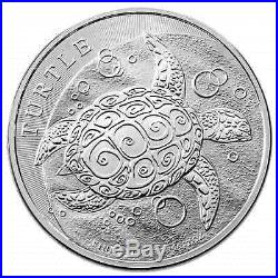 (10) 2015 $5 Niue Hawksbill Turtle 2 Troy oz. 999 Fine Silver Full Roll BU