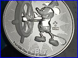 10 BU Steamboat Willie (Mickey Mouse) coins, 2017, 1 oz. 99.99% pure silver EACH
