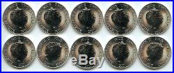 10 Count Lot of 2017 Niue Silver African Lion $2.999 1 oz. GEM BU Coins