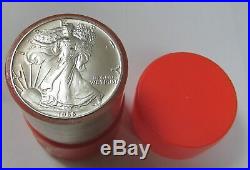 1986 American Silver Eagle $1 Dollar First Year 20 Coin Orange Cap Roll