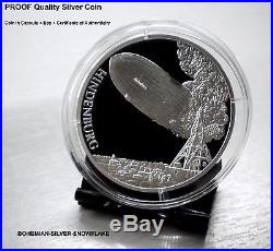 1 Dollar ZEPPELIN HINDENBURG CRASH Niue 2017 1OZ PROOF Silver Coin LTD 400 pcs