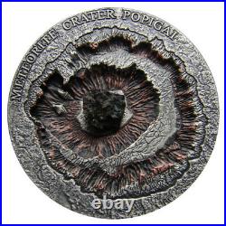 $1 Niue Islands 2016 POPIGAI CRATER Meteorite 1 oz Silver Coin Russia Antique