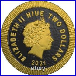 1 Oz Silver Coin 2021 $2 Niue Athenian Owl Swarovski Bejeweled Forest
