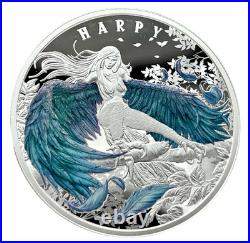 1 Oz Silver Coin 2023 Niue $1 Haunting Harpy Holographic Enamel Mintage 500 1 Oz Silver Coin 2023 Niue $1 Haunting Harpy Holographic Enamel Mintage 500