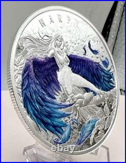 1 Oz Silver Coin 2023 Niue $1 Haunting Harpy Holographic Enamel Mintage 500 1 Oz Silver Coin 2023 Niue $1 Haunting Harpy Holographic Enamel Mintage 500