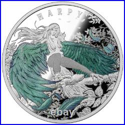 1 Oz Silver Coin 2023 Niue $1 Haunting Harpy Holographic Enamel Mintage 500 1 Oz Silver Coin 2023 Niue $1 Haunting Harpy Holographic Enamel Mintage 500
