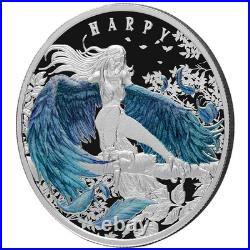 1 Oz Silver Coin 2023 Niue $1 Haunting Harpy Holographic Enamel Mintage 500 1 Oz Silver Coin 2023 Niue $1 Haunting Harpy Holographic Enamel Mintage 500