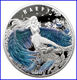 1 Oz Silver Coin 2023 Niue $1 Haunting Harpy Holographic Enamel Mintage 500 1 Oz Silver Coin 2023 Niue $1 Haunting Harpy Holographic Enamel Mintage 500