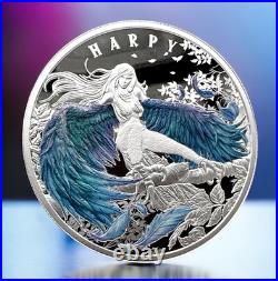 1 Oz Silver Coin 2023 Niue $1 Haunting Harpy Holographic Enamel Mintage 500 1 Oz Silver Coin 2023 Niue $1 Haunting Harpy Holographic Enamel Mintage 500