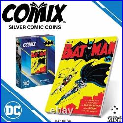 1 Oz Silver Coin 2023 Niue DC Comics Comix Batman #1 Colorized Proof Coin