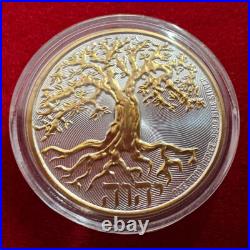 1 Troy OZ. 9999 Silver 2024 Niue Tree of Life Coin 24K Selective Gilding by SFS