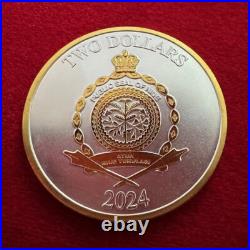 1 Troy OZ. 9999 Silver 2024 Niue Tree of Life Coin 24K Selective Gilding by SFS