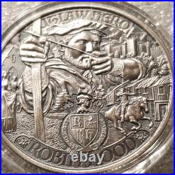1 oz. 999 Silver ROBIN HOOD Antiqued Coin Medieval Legend $2 Niue Outlaw Hero