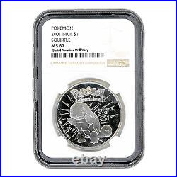 2001 Niue Pokemon Squirtle $1 Coin NGC MS67