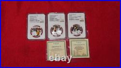 2010 2011 Niue $2 Cartoon Characters 3 coin set Silver Coin NGC PF69 COA
