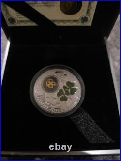 2010 Niue Island $1 Lucky Four Leaf Clover 1oz. 925 Silver Coin FREE SHIP