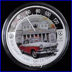 2010 Niue Island, 2 dollars Old Soviet Cars 4 Silver Coin Set Colorized Proof