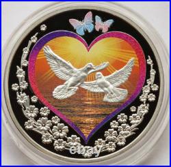 2010 Niue Sea Love $1 Silver Color Coin Butterfly Valentine's Day Romantic Heart 2010 Niue Sea Love $1 Silver Color Coin Butterfly Valentine's Day Romantic Heart
