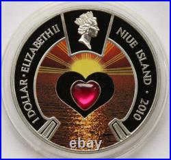 2010 Niue Sea Love $1 Silver Color Coin Butterfly Valentine's Day Romantic Heart 2010 Niue Sea Love $1 Silver Color Coin Butterfly Valentine's Day Romantic Heart