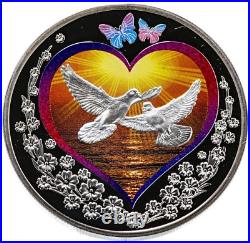 2010 Niue Sea Love $1 Silver Color Coin Butterfly Valentine's Day Romantic Heart 2010 Niue Sea Love $1 Silver Color Coin Butterfly Valentine's Day Romantic Heart