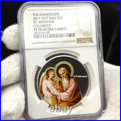 2011 NIUE S$2 The Evangelists St. Mathew Gold Gilt NGC PF70UC Pristine POP 1