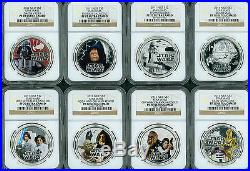 2011 NIUE Star Wars Silver Rebel Alliance & Dark Side 8-Coin 2-Set NGC PF70 PR70