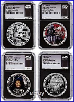 2011 Niue $2 1 oz. Star Wars Vader 4 Coin Set Black Core NGC PF70 UC SKU37691