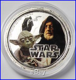 2011 Niue 4-1oz Silver Proof Star Wars Coins Housed In The Millennium Falcon