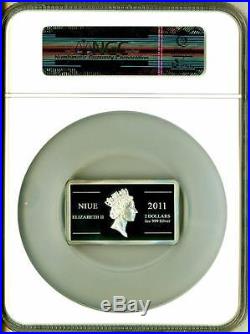 2011 Niue Silver $2 Conquest of Space Alexei Leonov PF69 UC NGC Coin POP=2