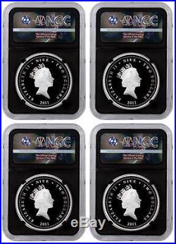 2011 Niue Silver $2 Star Wars Millenium Falcon PF70 UC NGC 4-Coin Set