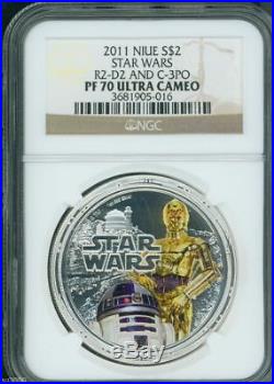 2011 Niue Silver $2 Star Wars Millennium Falcon PF70 UC NGC 4-Coin Set