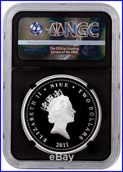 2011 Niue Silver $2 Star Wars Millennium Falcon PF70 UC NGC 4 Coin Set