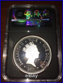 2011 Niue Silvered $1 Star Wars Princess Leia PF70 UC NGC Coin RARE