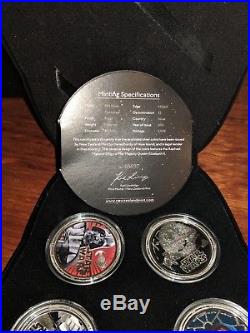 2011 Niue Star Wars Classic Silver S$2 Colored Darth Vader Four Coin Set New Set