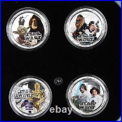 2011 Niue Star Wars Millennium Falcon 4-Coin Set 1oz Silver COA New Zealand Mint