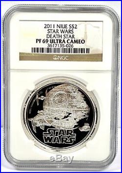 2011 Star Wars Coin Niue Silver $2 Death Star Ngc Pf 69 Ultra Cameo
