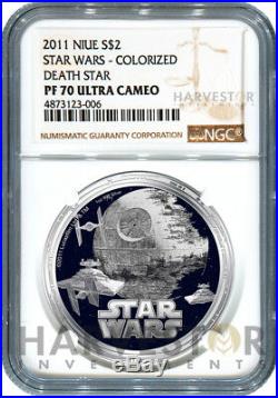 2011 Star Wars Deathstar 1 Oz. Silver Coin Ngc Pf70 Ultra Cameo Top Pop