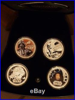 2011 Star Wars Proof Silver 4-Coin Set Empire Darth Vader NIUE