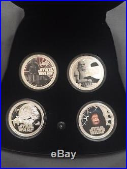 2011 Star Wars Silver Coin Sets Dark Side & Rebel Alliance Niue 8 Coins
