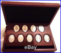 2012 2013 Niue Island New Zeland Proof Set 9 Silver Coins 1$ Faberge Eggs COA