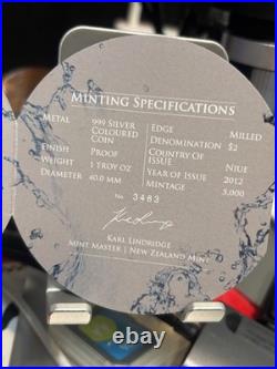 2012 Fine Silver Niue Coin. 999 1Oz Great White Shark New Zealand Mint 3483/5000