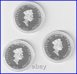 2012 NEW ZEALAND MINT (Niue) WWII NOSE ART 3 X 1oz SILVER COIN SET 2012 NEW ZEALAND MINT (Niue) WWII NOSE ART 3 X 1oz SILVER COIN SET