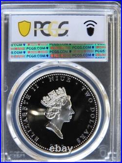 2012 Niue 1 oz 999 Silver $2 Nose Art PCGS PR68DCAM Memphis Belle World War II