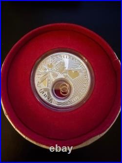 2012 Niue $2 Wedding Coin Sterling Silver Proof with Gold Rings 2012 Niue $2 Wedding Coin Sterling Silver Proof with Gold Rings