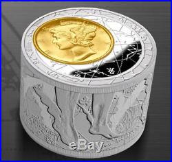 2013 NIUE $50 Fortuna Redux Mercury Cylinder Shaped 6 oz Proof Silver Coin