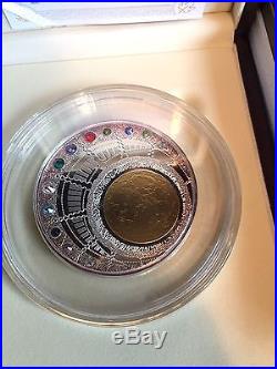2013 Niue $100 Magic Year Of Happiness Silver Coin With Swarovski Crystals