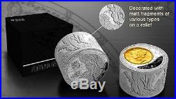 2013 Niue $50 Fortuna Redux Mercury unique Cylinder Shaped 6oz Proof Silver Coin