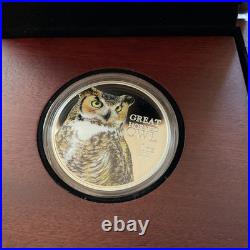 2013 Niue Birds of Prey Great Horned Owl NO. 01043/5000.999 Silver 1 Troy Ounce