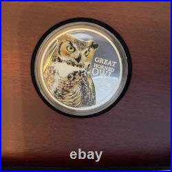 2013 Niue Birds of Prey Great Horned Owl NO. 01043/5000.999 Silver 1 Troy Ounce