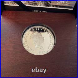 2013 Niue Birds of Prey Great Horned Owl NO. 01043/5000.999 Silver 1 Troy Ounce